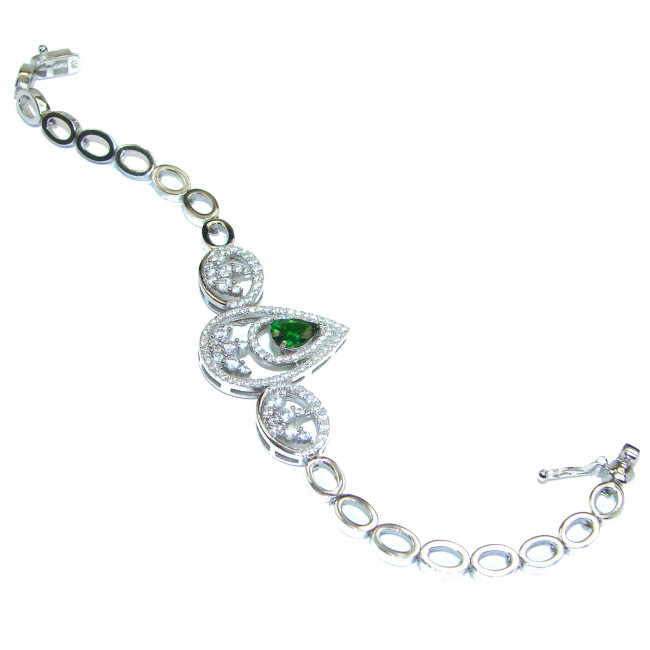 Authentic Chrome Diopside Sapphire .925 Sterling Silver handcrafted Bracelet
