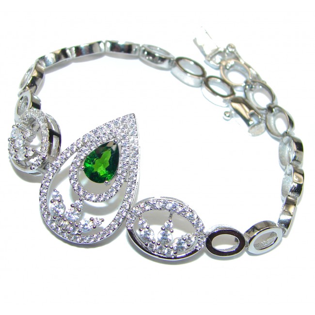 Authentic Chrome Diopside Sapphire .925 Sterling Silver handcrafted Bracelet