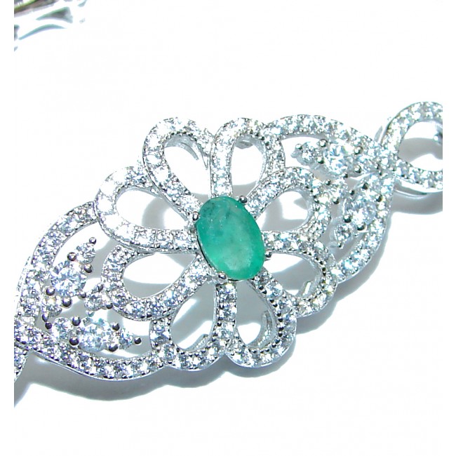 Authentic Emerald .925 Sterling Silver handcrafted Bracelet
