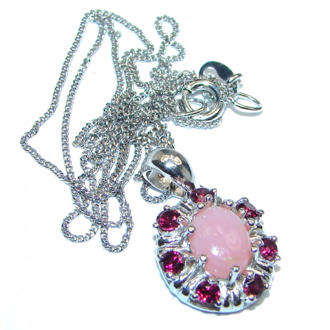 Pink Opal .925 Sterling Silver handmade Necklace