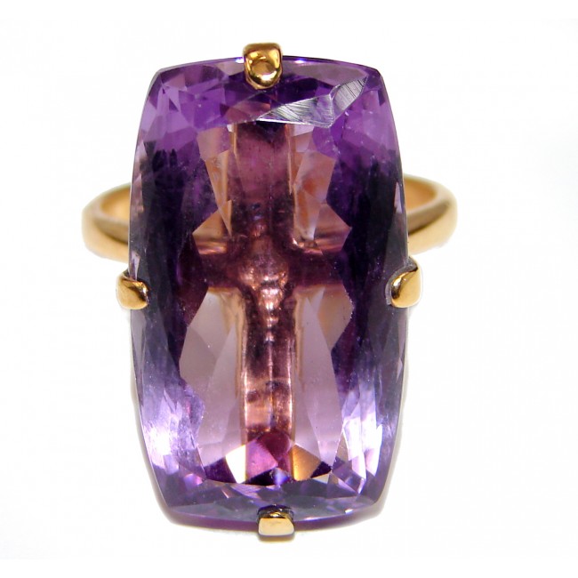 Massive 35ctw Purple Perfection Amethyst .925 Sterling Silver Ring size 8 1/2