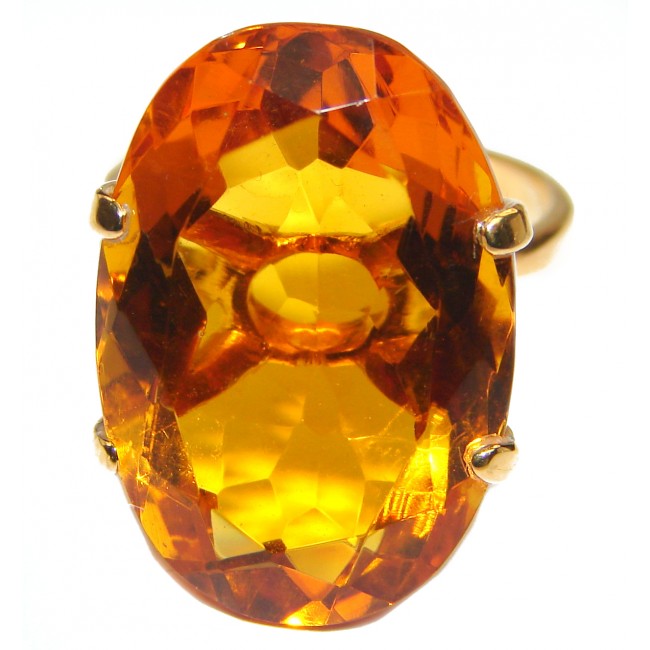 Massive 35ctw Purple Perfection CITRINE 18K Gold over .925 Sterling Silver Ring size 8 1/2