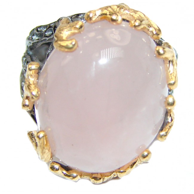 Rose Quartz Rose .925 Sterling Silver brilliantly handcrafted ring s. 6
