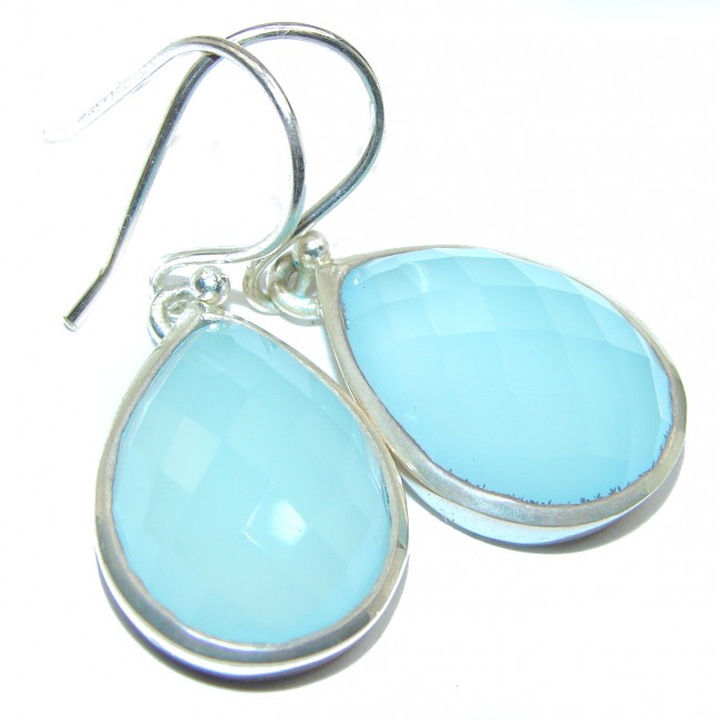 Simple Design excellent Botswana Agate .925 Sterling Silver earrings