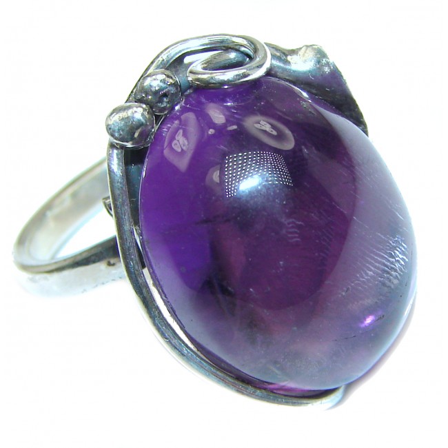 45ctw Purple Arfican Amethyst .925 Sterling Silver Ring size 8 adjustable