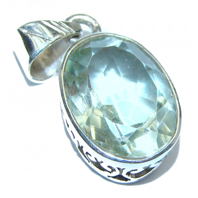 Spectacular Green Amethyst .925 Sterling Silver handcrafted pendant