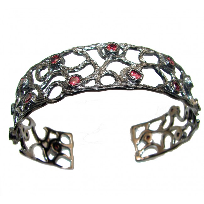 Secret Beauty authentic Garnet black rhodium over .925 Sterling Silver handcrafted Bracelet