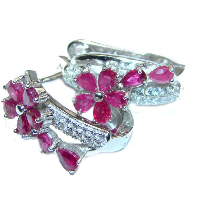 Authentic Ruby .925 Sterling Silver handmade Earrings