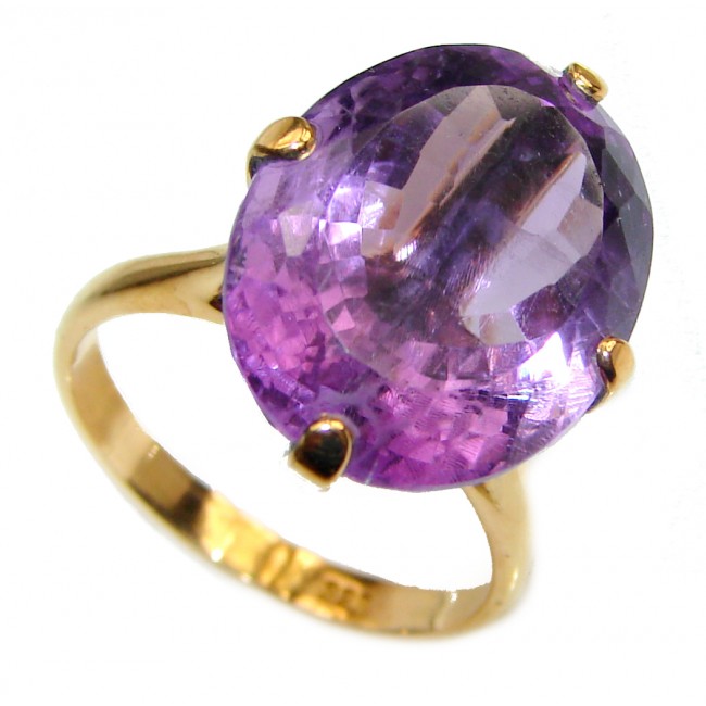 25ctw Purple Perfection Amethyst 18K Gold over .925 Sterling Silver Ring size 8 3/4