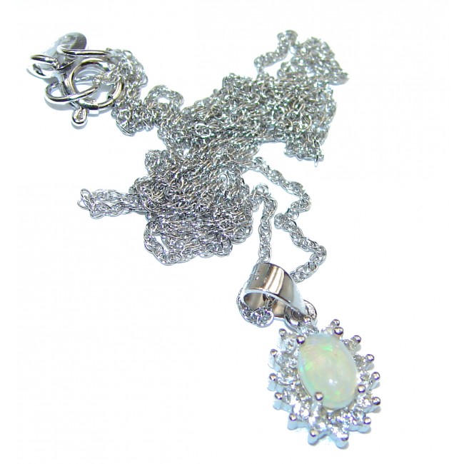 Genuine Ethiopian Opal .925 Sterling Silver brilliantly handcrafted necklace