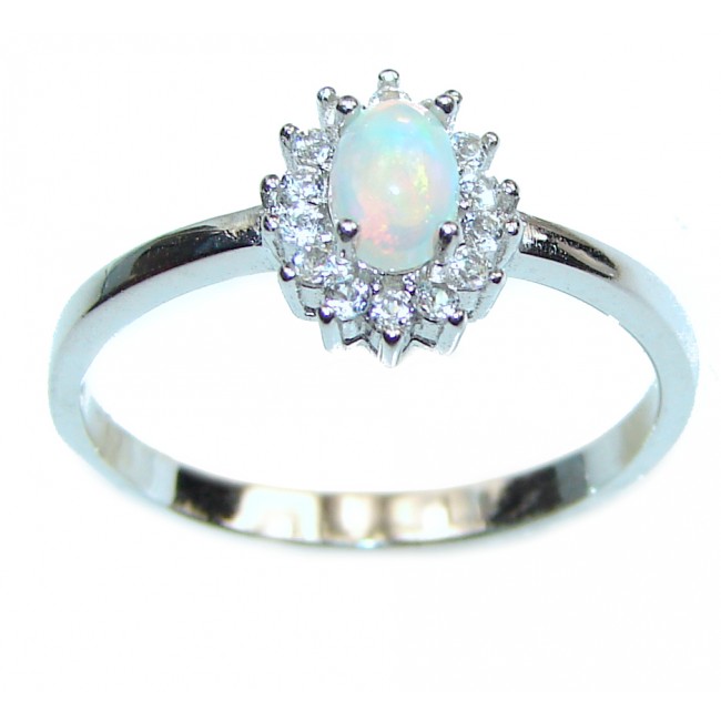 Perfection Genuine Mexican Opal Tanzanite .925 Sterling Silver handmade Ring size 9