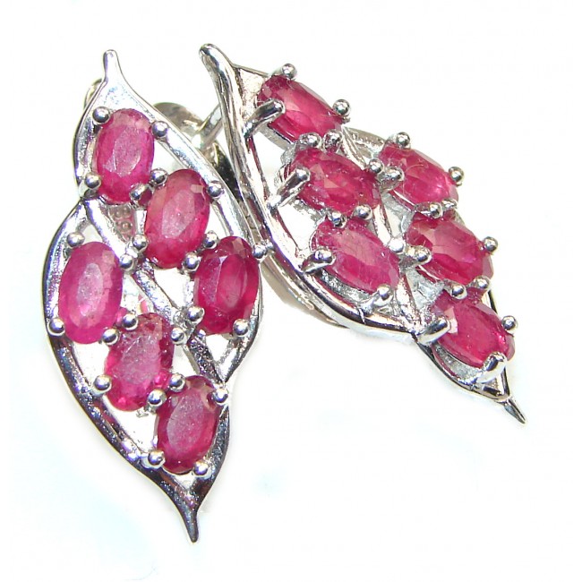 Incredible Authentic Ruby .925 Sterling Silver handmade earrings