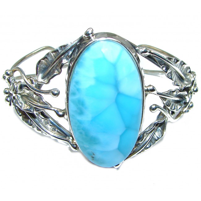Best quality Vintage Design Caribbean Blue Larimar .925 Sterling Silver handcrafted Bracelet