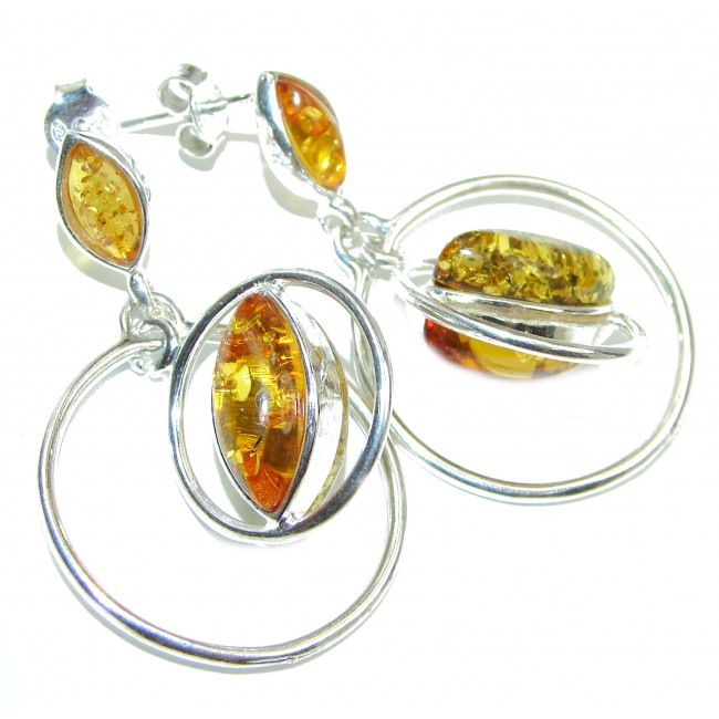 Castaway Amber .925 Sterling Silver entirely handcrafted earrings