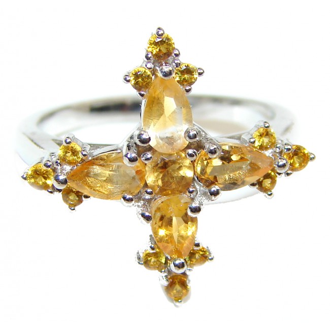 Authentic Citrine .925 Sterling Silver handmade ring size 6
