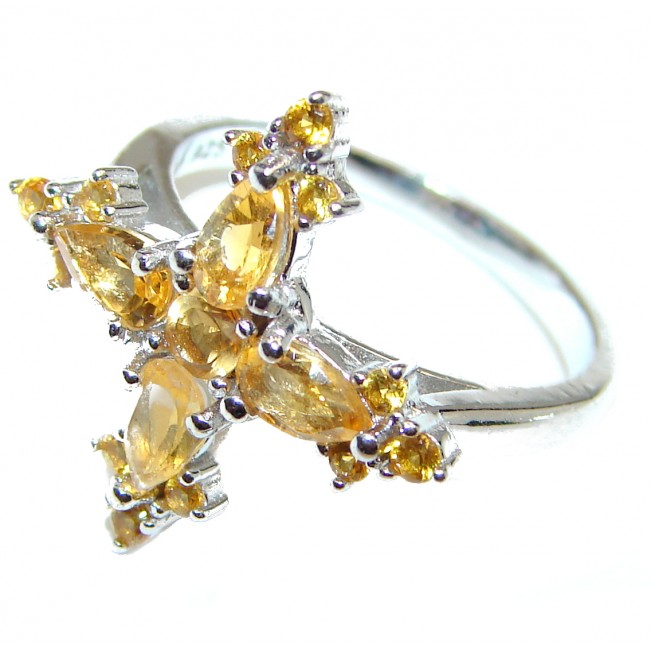 Authentic Citrine .925 Sterling Silver handmade ring size 6