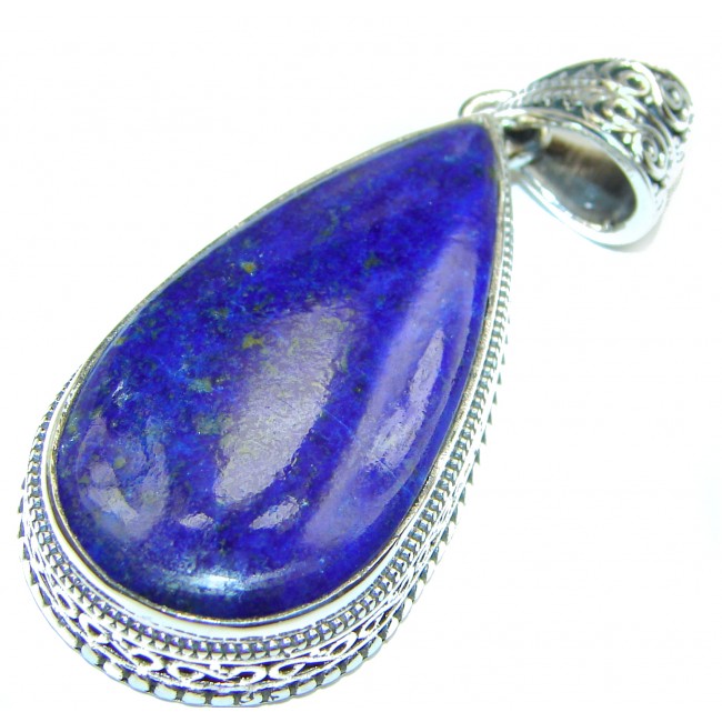 Vinatge Design Natural Lapis Lazuli .925 Sterling Silver handcrafted Pendant