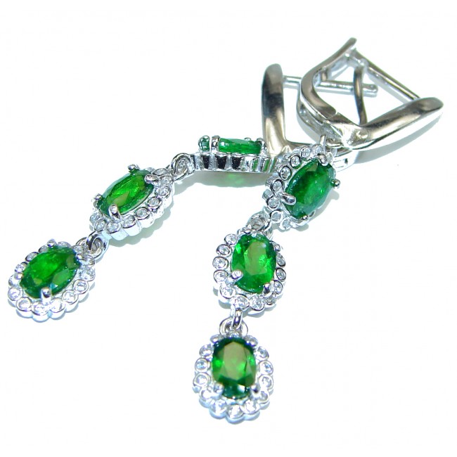 Classy Chrome Diopside .925 Sterling Silver handcrafted earrings