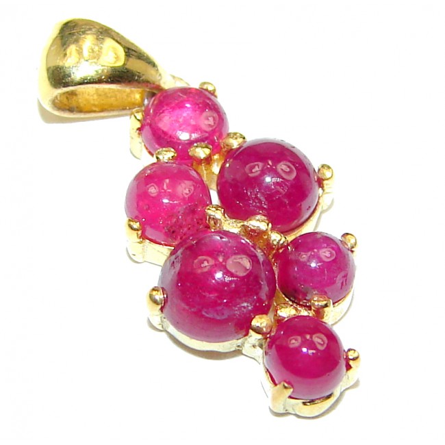 Authentic Kashmir Ruby 14K Gold over .925 Sterling Silver Pendant