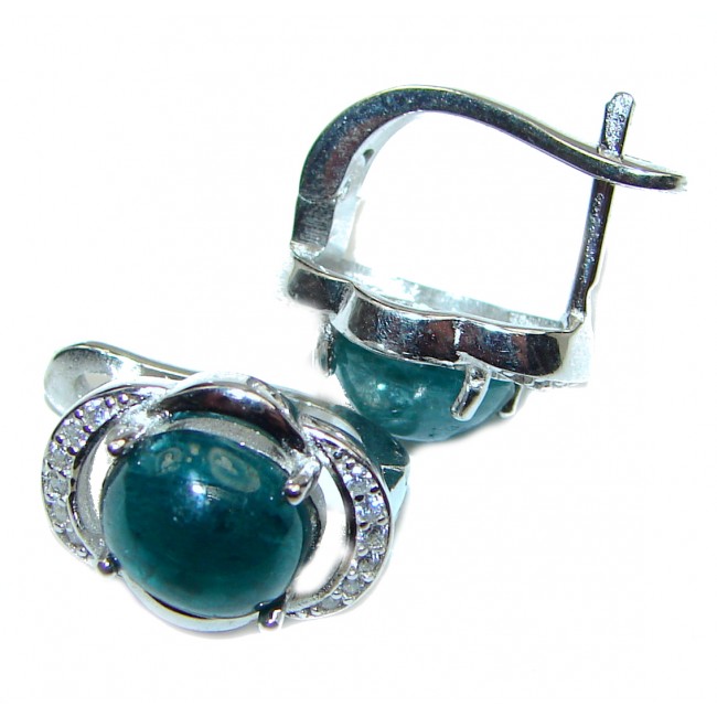 Royal quality unique Grandidierite .925 Sterling Silver handmade earrings