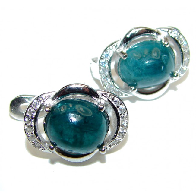 Royal quality unique Grandidierite .925 Sterling Silver handmade earrings