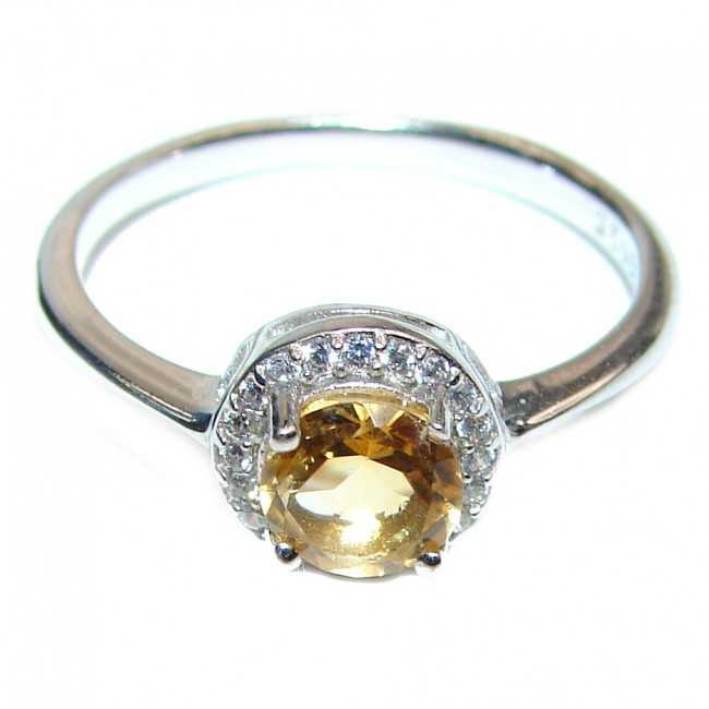 Cocktail Style Natural Citrine .925 Sterling Silver handcrafted Ring s. 8
