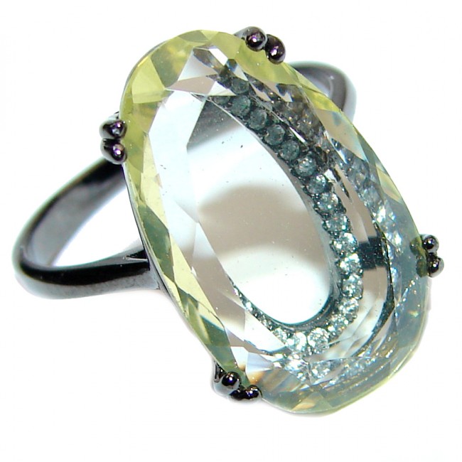 Cool Meadow faceted Lemon Topaz Sterling Silver ring s. 8