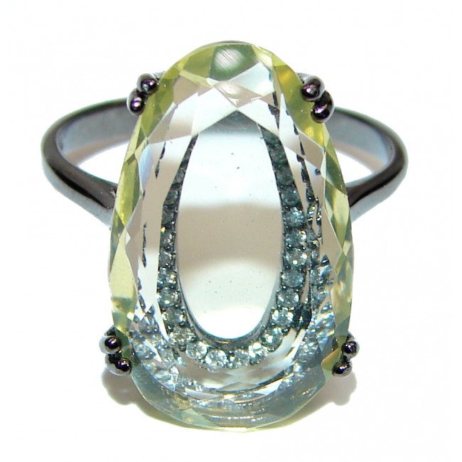 Cool Meadow faceted Lemon Topaz Sterling Silver ring s. 8