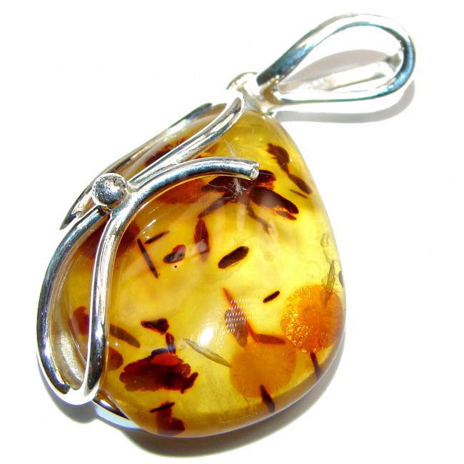Unforgettable Beauty Honey Baltic Amber .925 Sterling Silver handmade Pendant