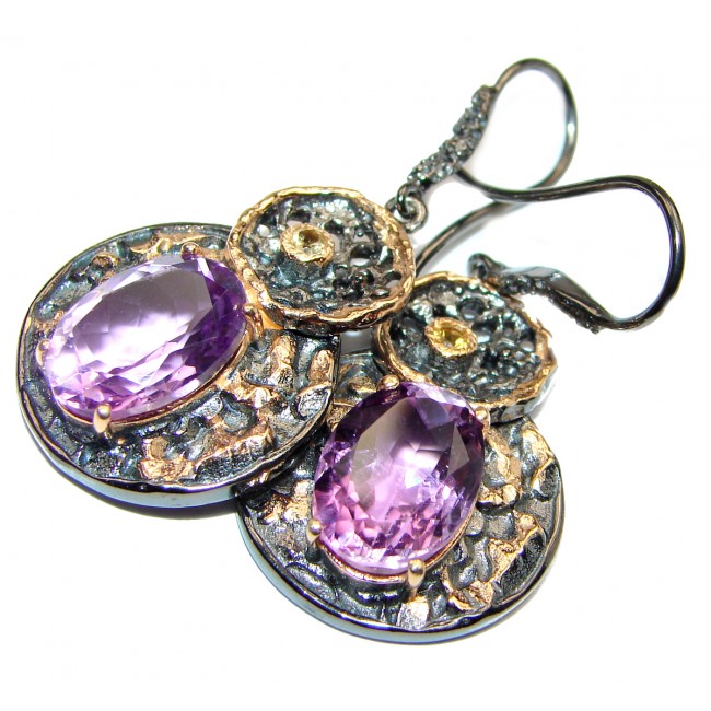 Heather Valley Amethyst .925 Sterling Silver handcrafted bohemian style earrings