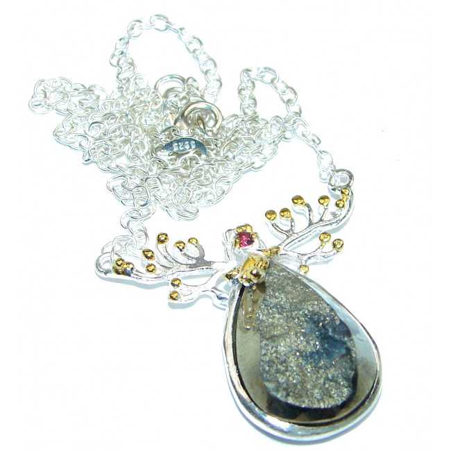 Unique Design Genuine Rough Pyrite Sterling Silver handmade necklace