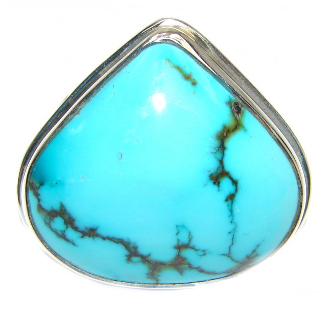 Great quality genuine Turquoise .925 Sterling Silver handcrafted Ring size 8 1/4