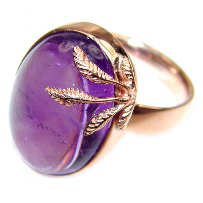 24ctw Purple Perfection Amethyst 18K Rose Gold over .925 Sterling Silver Ring size 8 adjustable