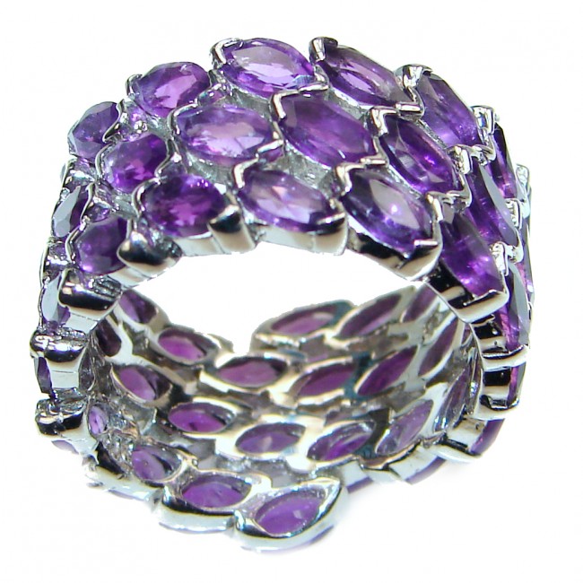Fabulous natural Amethyst & .925 Sterling Silver handcrafted ring size 7