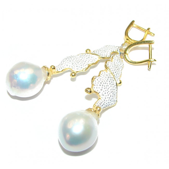 Real Beauty Fresh water Pearl .925 Sterling Silver handmade Earrings