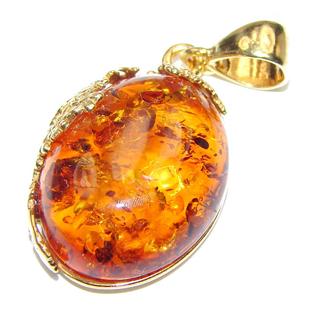 Ancient Holy Traesure Amber .925 Sterling Silver entirely handcrafted pendant
