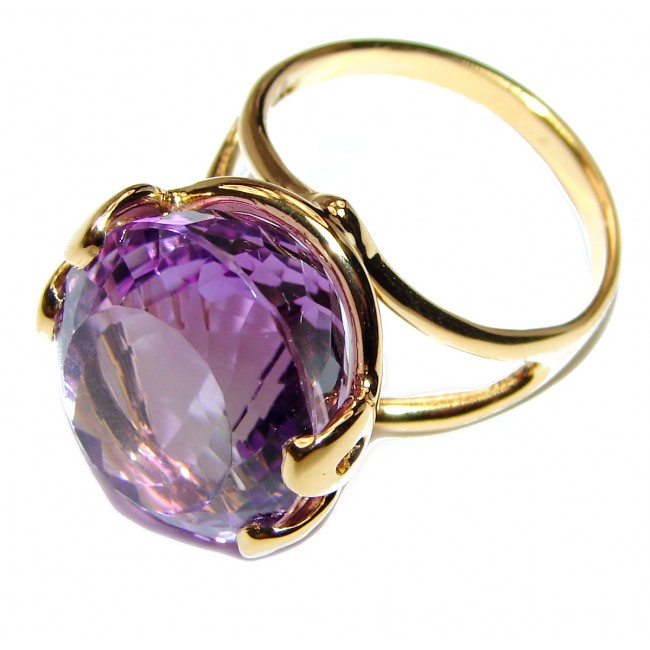 24ctw Purple Perfection Amethyst 18K Rose Gold over .925 Sterling Silver Ring size 9