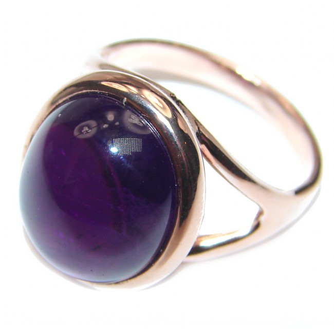 Authentic 35ctw Amethyst rose gold over .925 Sterling Silver brilliantly handcrafted ring s. 7