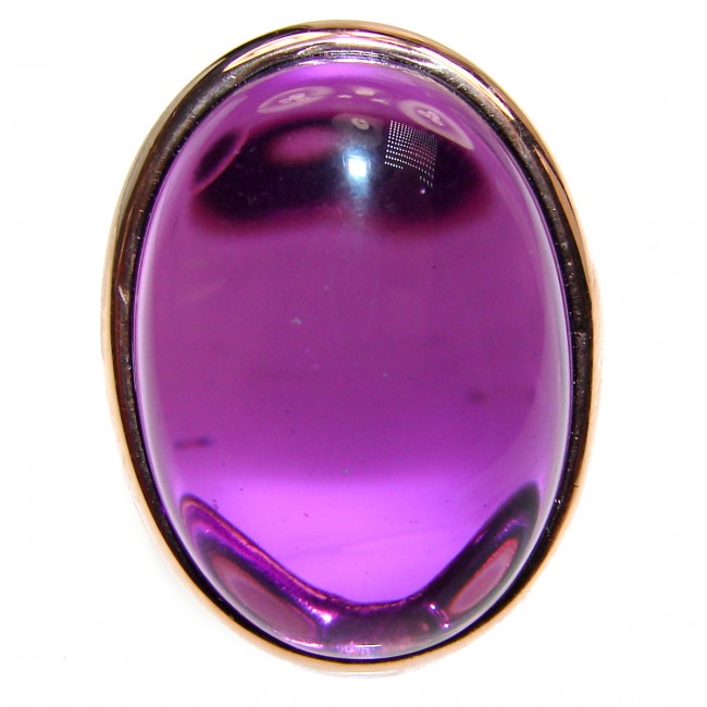 Authentic 65ctw Amethyst rose gold over .925 Sterling Silver brilliantly handcrafted ring s. 7 1/2