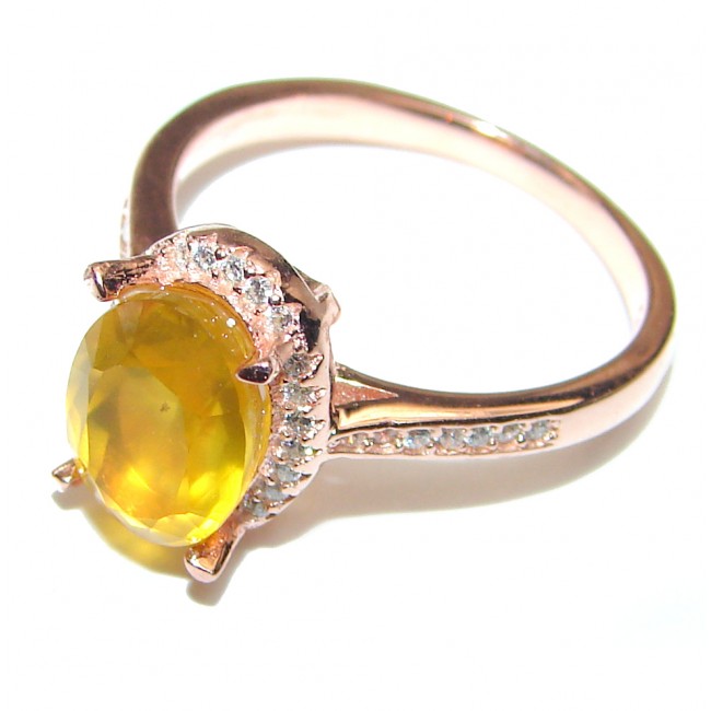 Cocktail Style Natural Citrine .925 Sterling Silver handcrafted Ring s. 8