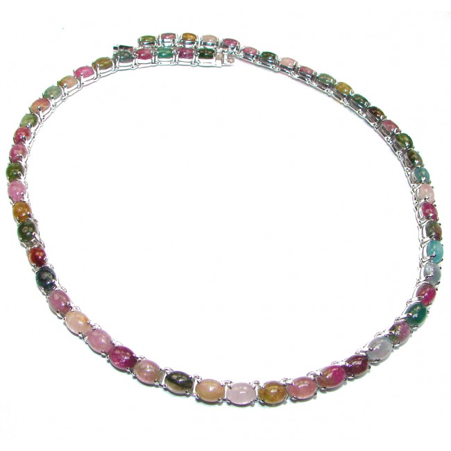 MAJESTIC FAIRYTALE 255ctw( total carat weight) Brazilian Watermelon Tourmaline .925 Sterling Silver handcrafted Statement necklace
