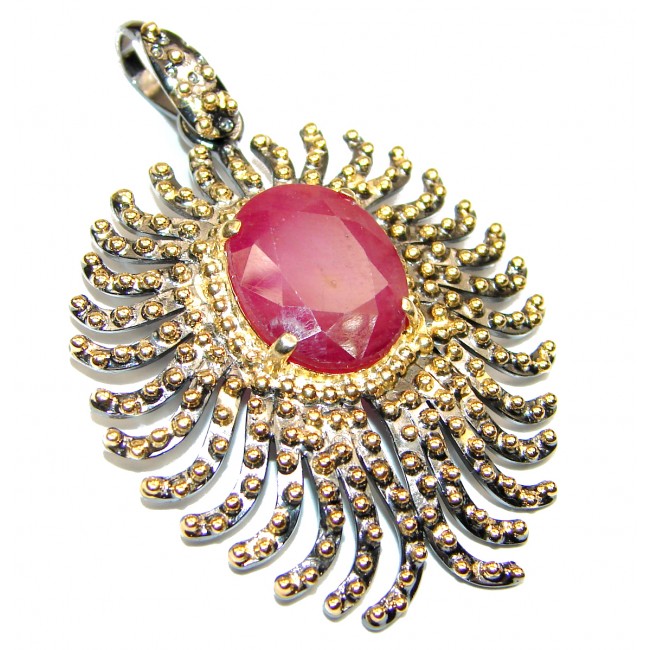 Authentic Kashmir Ruby .925 Sterling Silver handcrafted Pendant