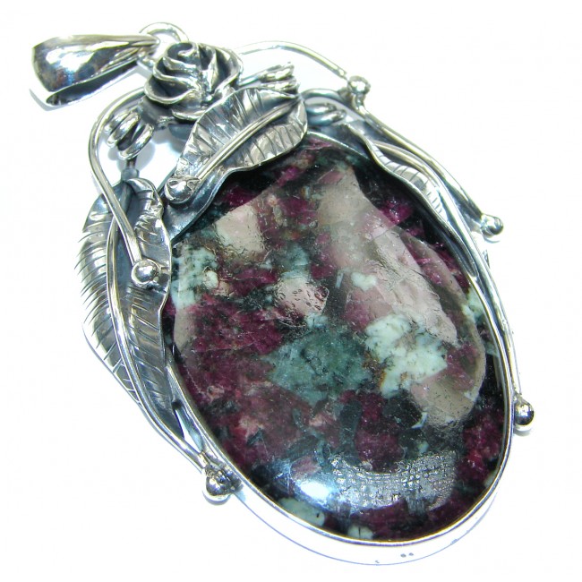 Garden Of Roses Russian Eudialyte .925 Sterling Silver handcrafted Pendant