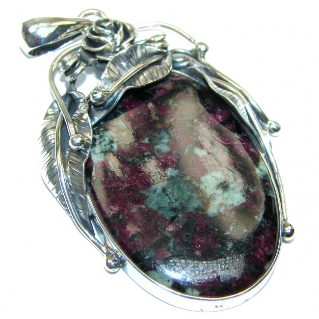 Garden Of Roses Russian Eudialyte .925 Sterling Silver handcrafted Pendant