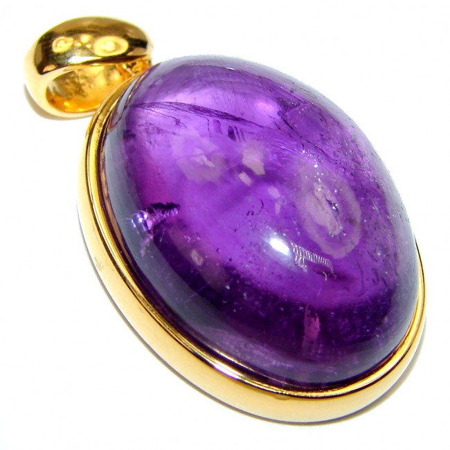 Lilac Blessings spectacular 60.3ct Amethyst 18K Gold over .925 Sterling Silver handcrafted pendant