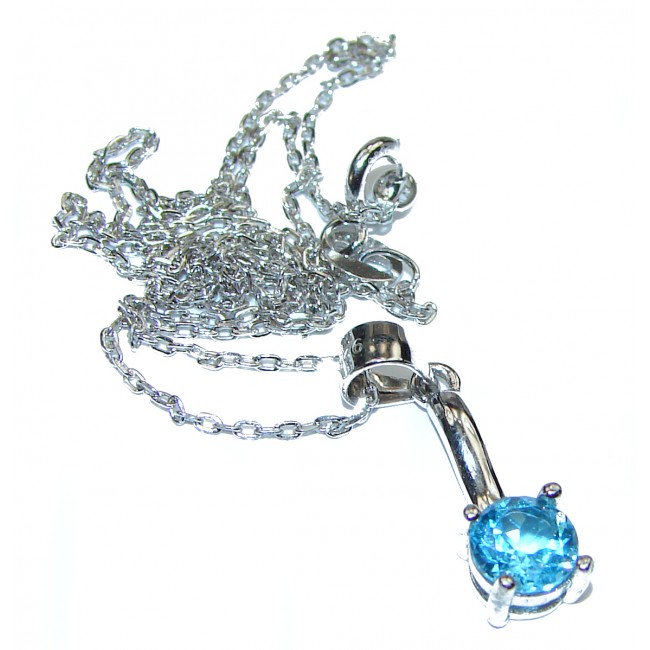 Melissa genuine Swiss Blue Topaz .925 Sterling Silver handmade necklace