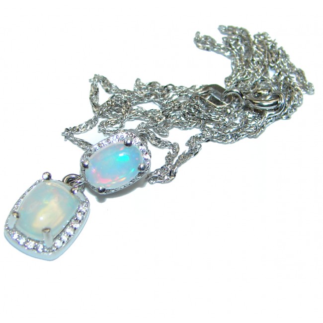Awesome Natural Ethiopian Opal .925 Sterling Silver Necklace