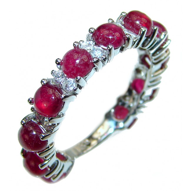 Genuine 2.8 ctw Kashmir Ruby .925 Sterling Silver handcrafted Statement Ring size 9