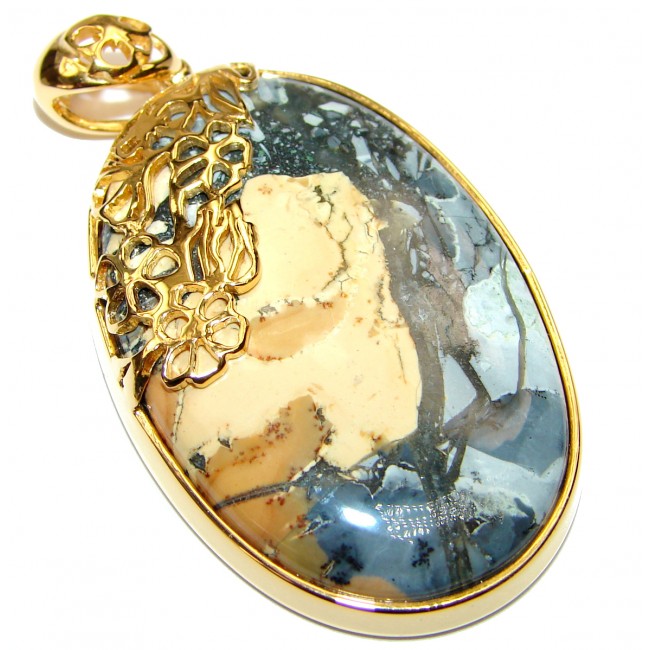 Fabulous Porcelain Jasper -stone of gentleness and relaxation- Sterling Silver pendant