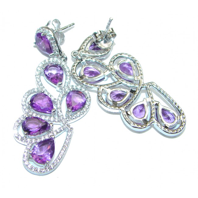 Posh Authentic Amethyst .925 Sterling Silver handcrafted earrings